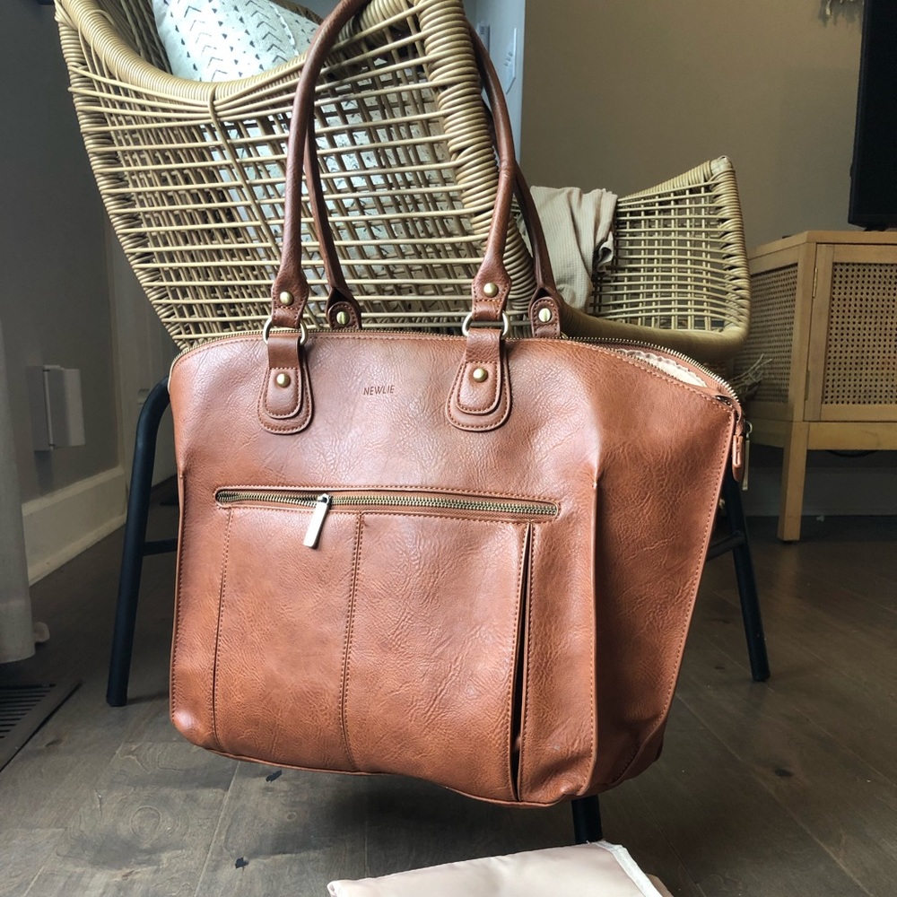 Diaper bag from Newlieco Brown Faux Leather